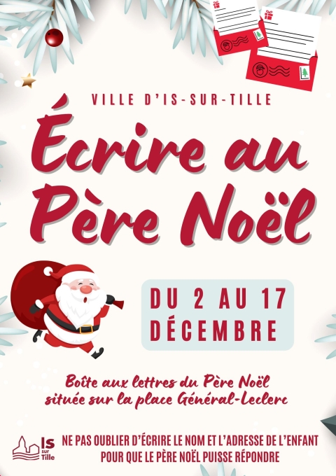 Affiche_Annonce_Fête_de_Noël_Simple_Illustré_Rouge_Beige_Bleu
